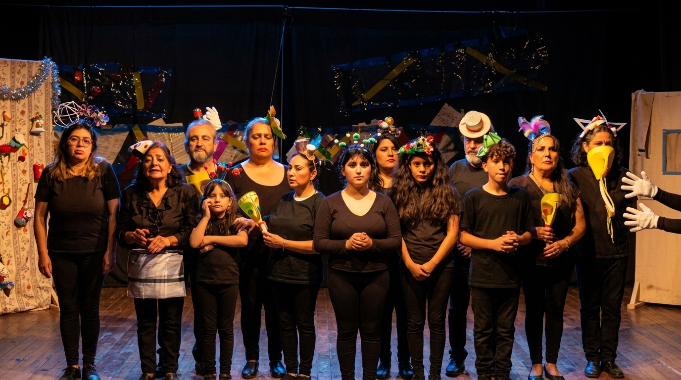 El elenco de Orilleros en escena