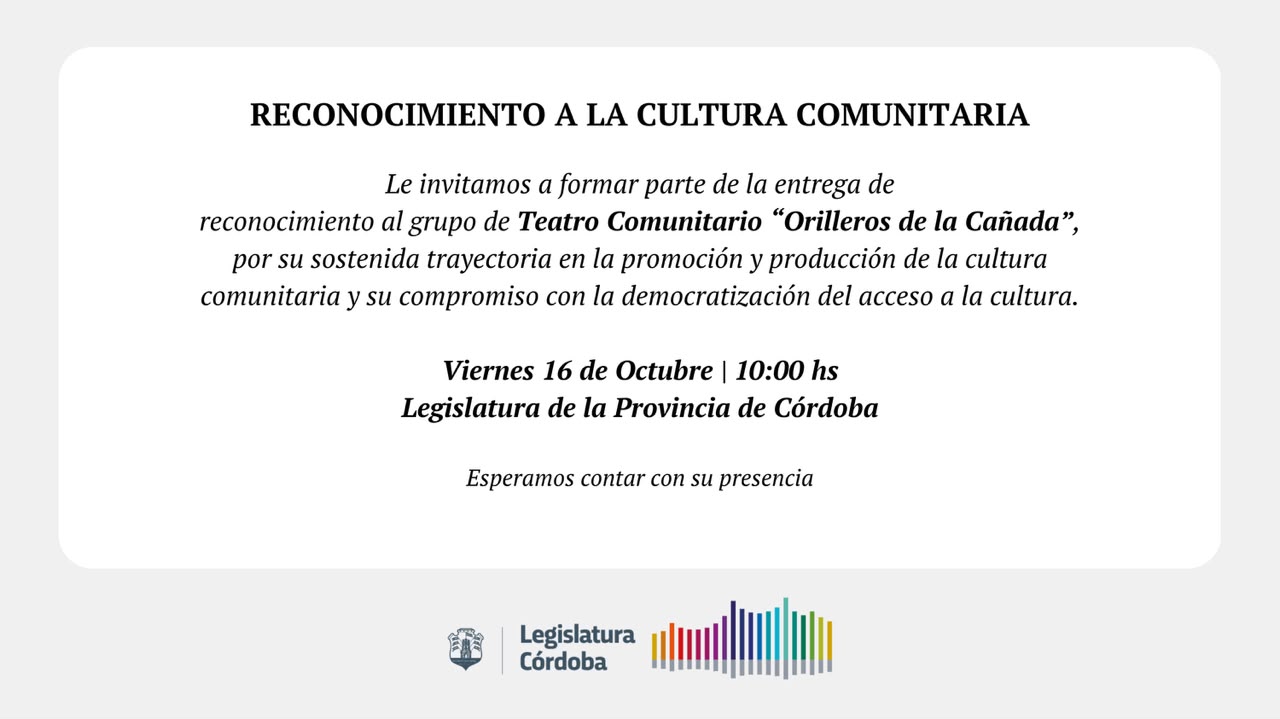 Reconocimiento a la Cultura Comunitaria